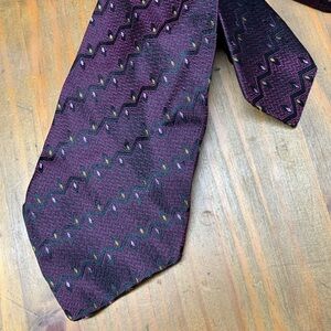 Vintage Molteni Gabriele Chevron Pattern Silk Tie